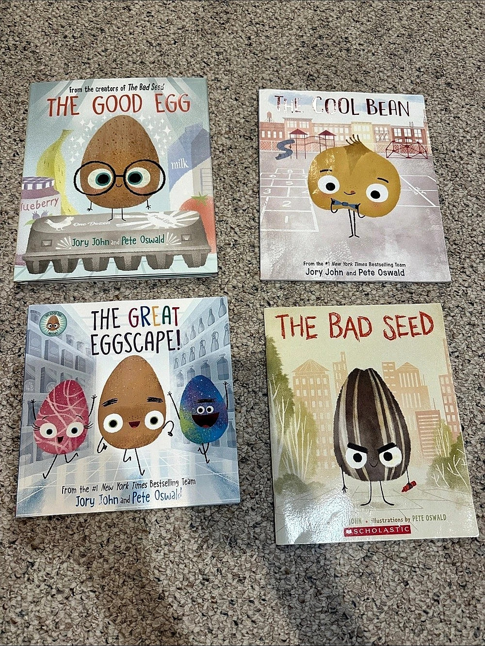 Scholastic Jory John and Pete Oswald children's book collection 4-Book 1 hardcov